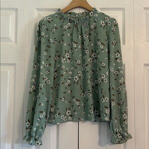 SHEIN Mint Floral Top